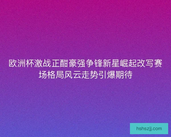 欧洲杯激战正酣豪强争锋新星崛起改写赛场格局风云走势引爆期待 欧洲杯激战正酣豪强争锋新星崛起改写赛场格局风云走势引爆期待