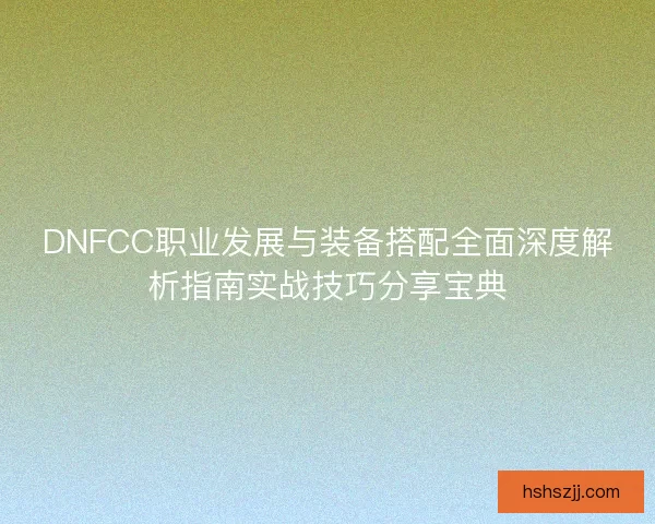 DNFCC职业发展与装备搭配全面深度解析指南实战技巧分享宝典
